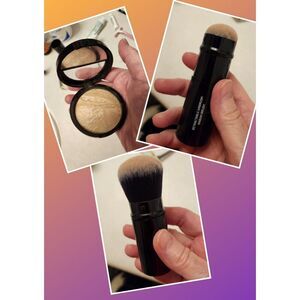 Laura Geller Retractable Black Kabuki Airbrush With Aluminum Handle Brush